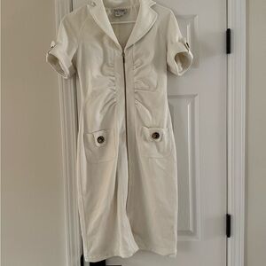 Kay Unger Cream Short Sleeve Dress